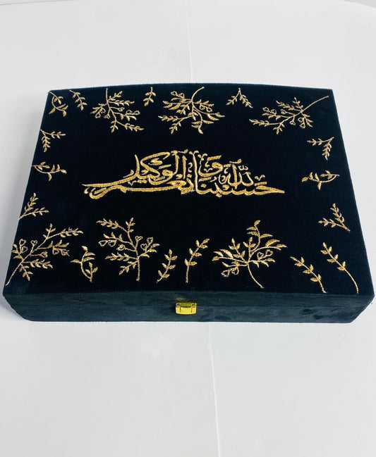 Luxurious embroidery bridal gift set  with beautiful tabseeh and ittar